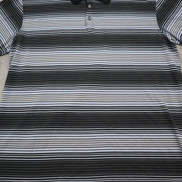 Nike Golf Polo Shirt Mens XL Extra Blue Striped Casual Dri-Fit Golfing Golfer - Picture 11 of 16